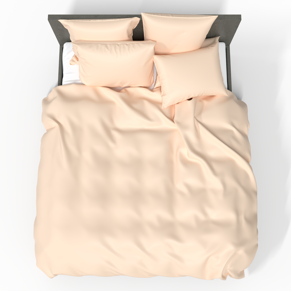 Handmade Luxury Premium Satin Cotton Bedding Set | Ecru