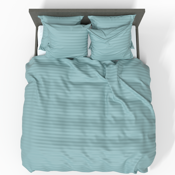 Handmade Luxurious Premium Striped Satin Cotton Duvet Cover | Aquifer