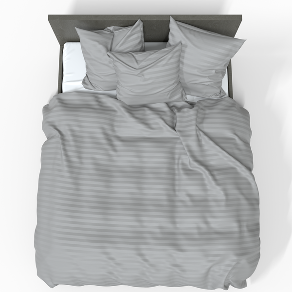 Handmade Luxurious Premium Striped Satin Cotton Duvet Cover | Drizzle