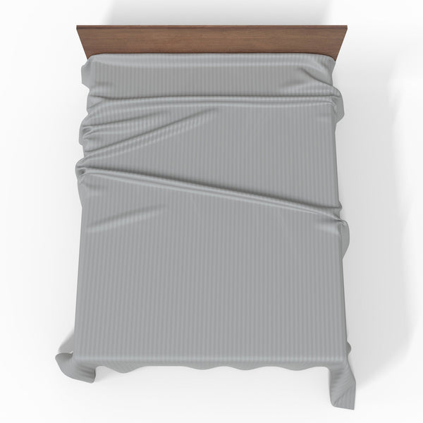 Handmade Luxurious Premium Striped Satin Cotton Flat Sheet | Drizzle