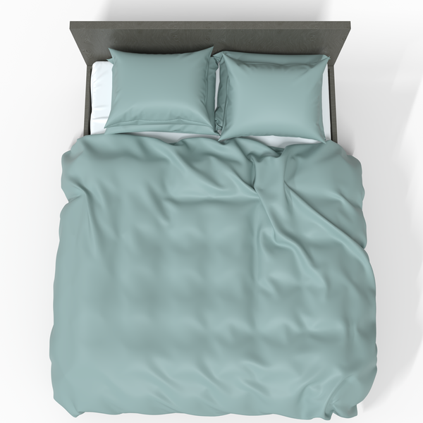 Handmade Luxurious Premium Satin Cotton Bedding Set | Blue Surf