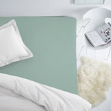 Käsitööna valmistatud luksuslik Premium satiinist puuvillane kummiga voodilina | Blue Surf