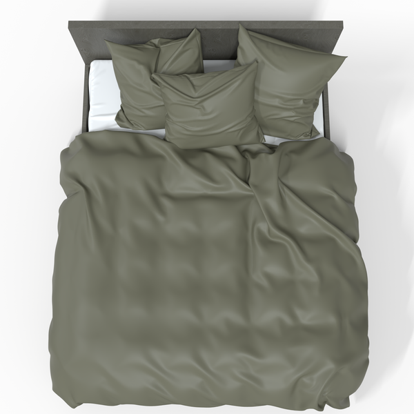 Handmade Luxury Premium Satin Cotton Duvet Cover | Burnt Olive