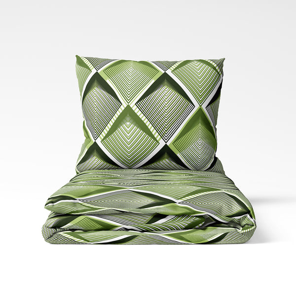 Rankų darbo medvilninis antklodės užvalkalas | Emerald Pulse