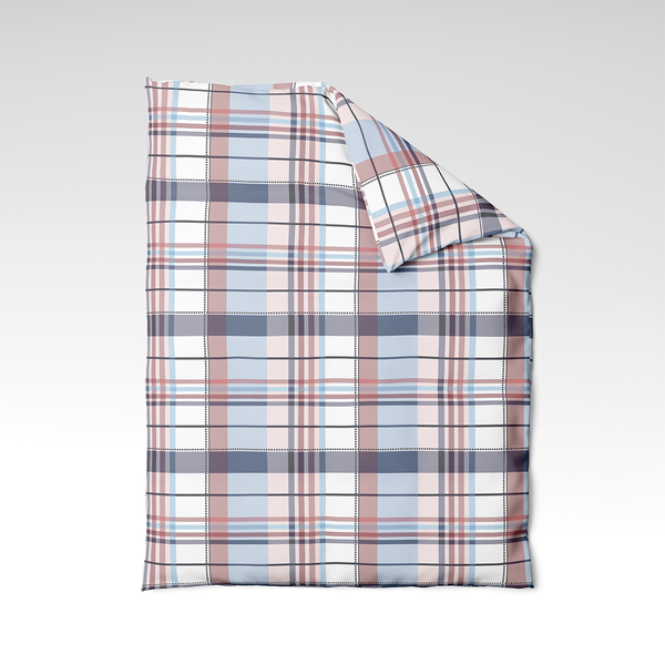 Ручной работы хлопковый пододеяльник | Blush Tartan