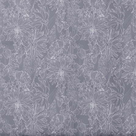 Mustriline puuvillakangas | Silver Bloom
