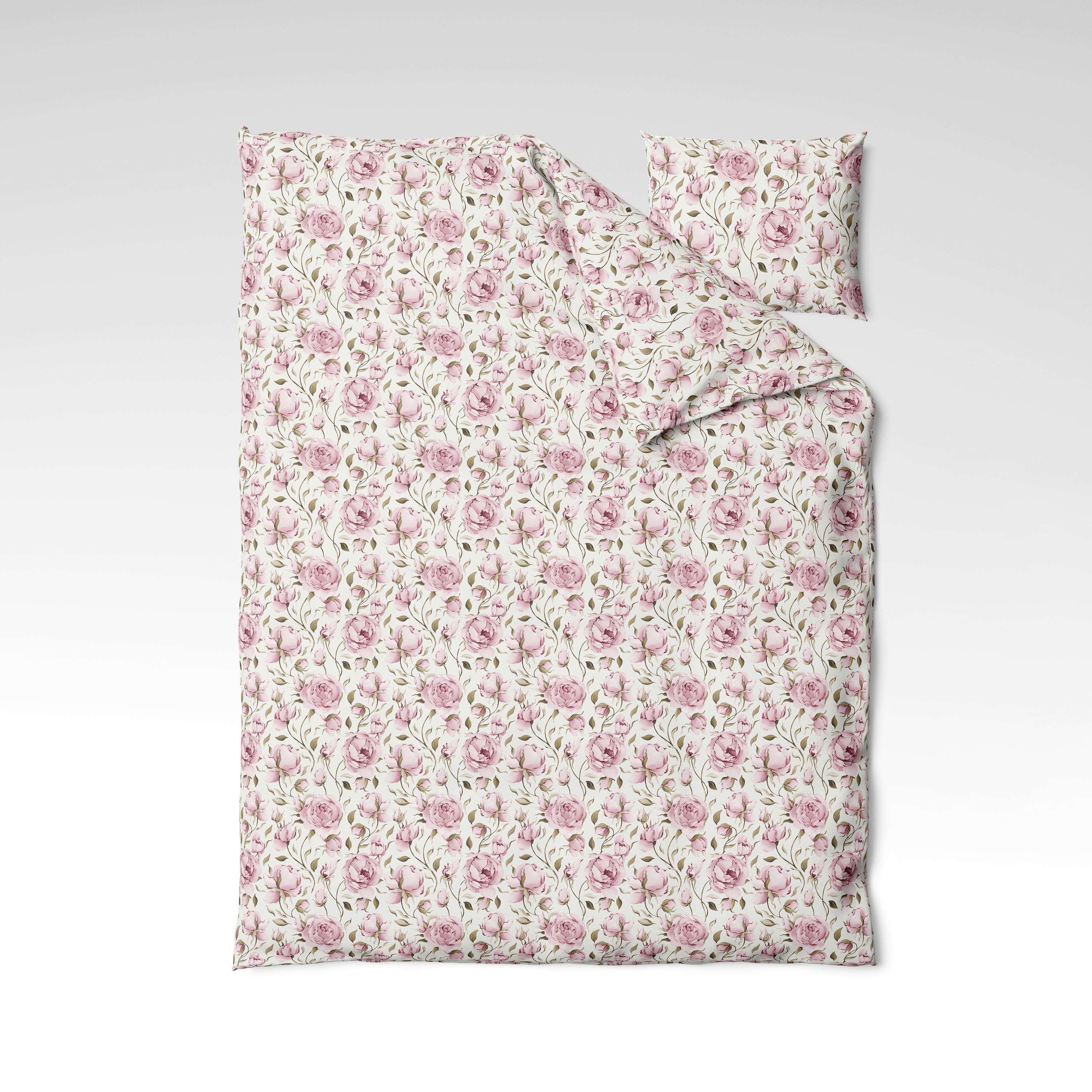 Käsitsi valmistatud puuvillane voodipesukomplekt | Blush Rose