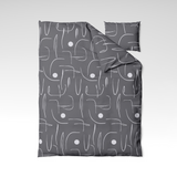 Handmade cotton bedding set | Graphite Sketch