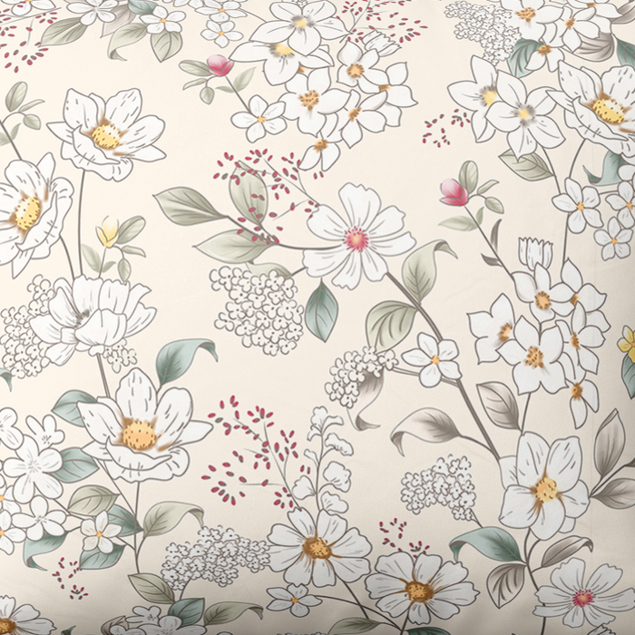 Handmade cotton bedding set | Ivory Bloom
