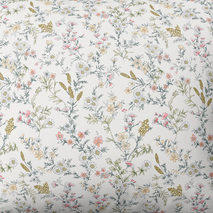 Käsitsi valmistatud puuvillane voodipesukomplekt | Meadow Lace