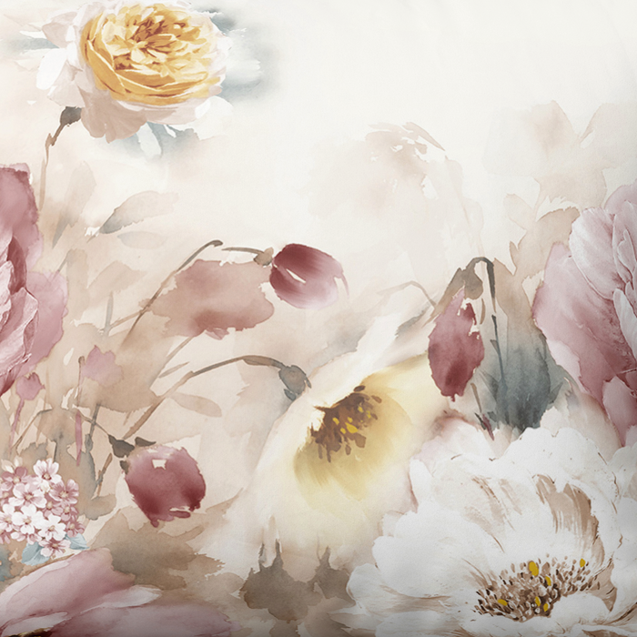 Käsitsi valmistatud puuvillane voodipesukomplekt | Painted Petals