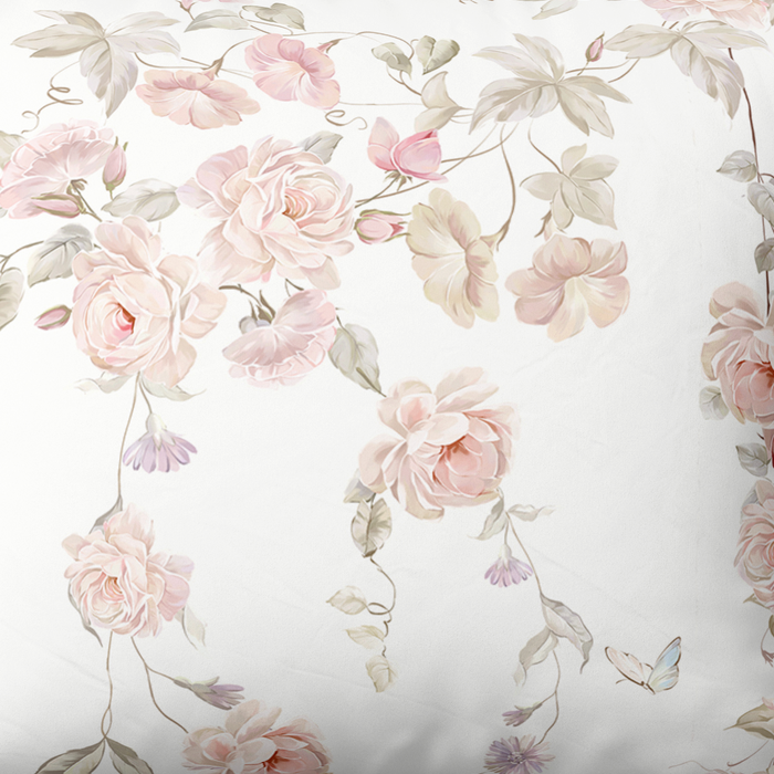 Käsitsi valmistatud puuvillane voodipesukomplekt | Rose Veil