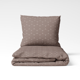 Käsitsi valmistatud puuvillane voodipesukomplekt | Taupe Trellis
