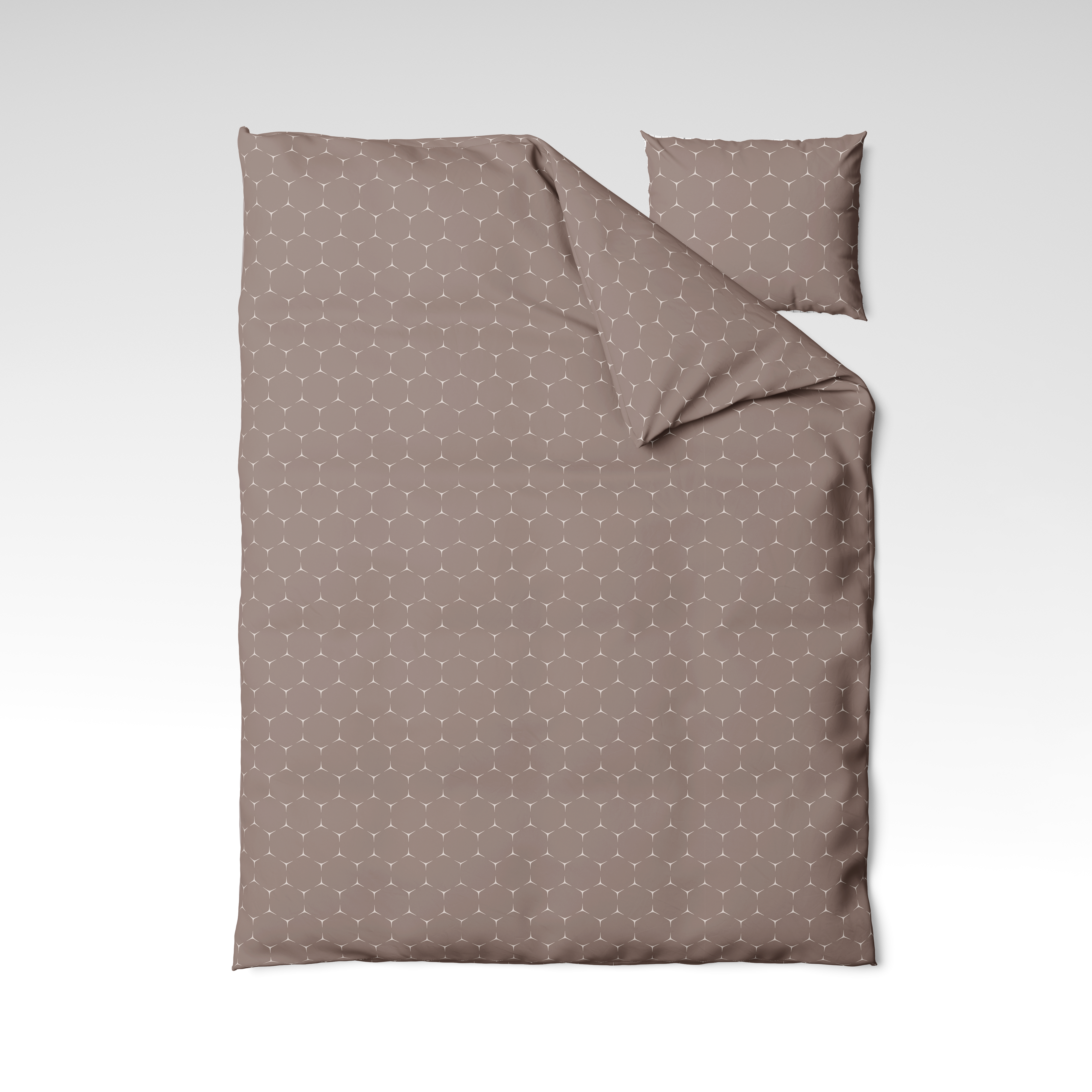 Mustriline puuvillane kangas | Taupe Trellis