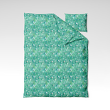 Rankų darbo medvilninis patalynės komplektas | Turquoise Flutter