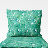 Handmade cotton pillowcase | Turquoise Flutter