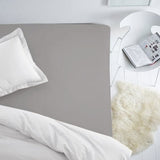 Šujama PREMIUM satīna palags ar gumiju | Opal gray - Kokvilnas audums