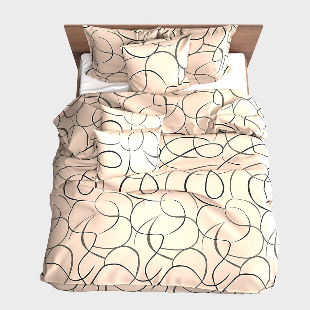 Сшитый хлопковый комплект постельного белья | Tangle - Сшитый