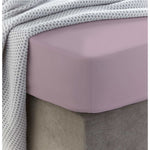 Sewn cotton fitted sheet with elastic | Mauve shadows - Cotton