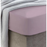 Sewn cotton fitted sheet with elastic | Mauve shadows - Cotton