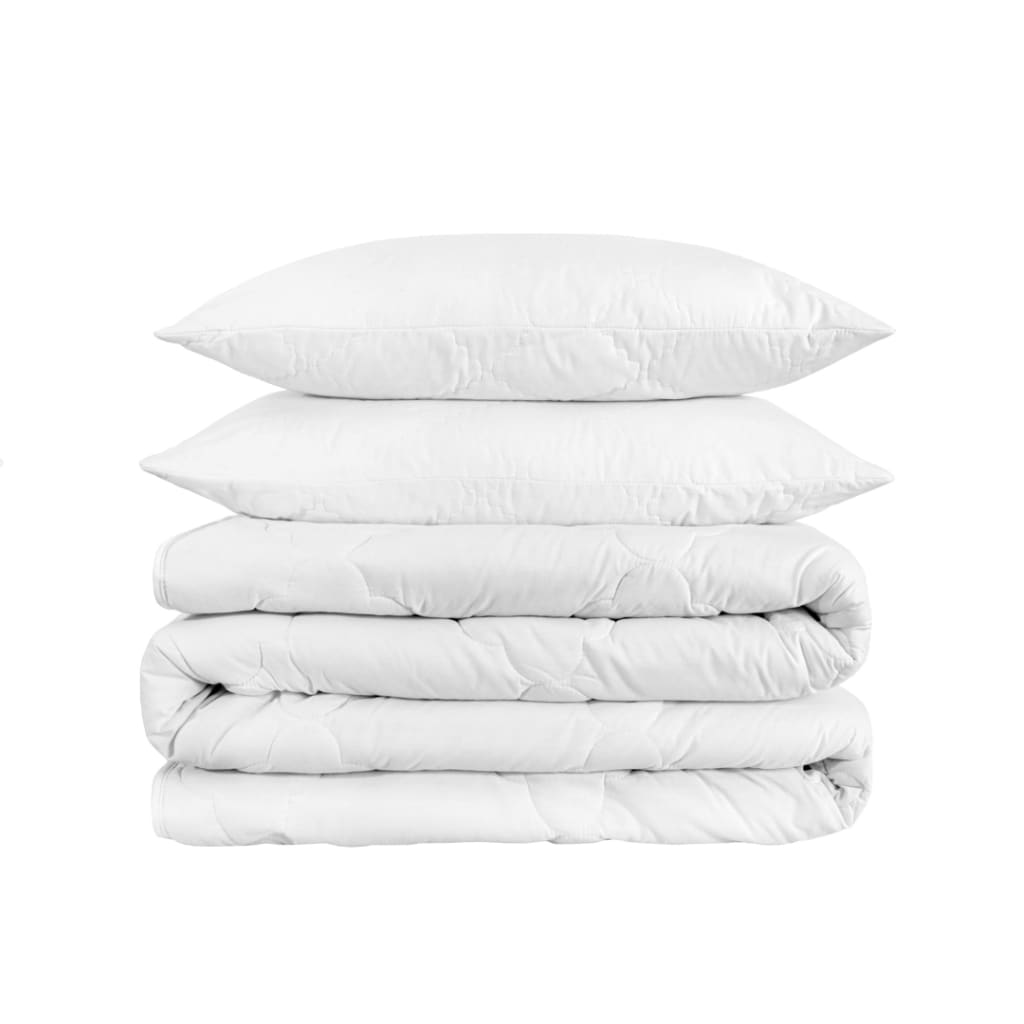 Двуспальный комплект из гусиного пуха и пера: одеяло и две подушки